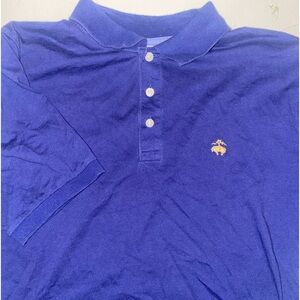 Brooks Brothers Polo Shirt Medium Short Sleeve Blue Button Collared Cotton 17-18